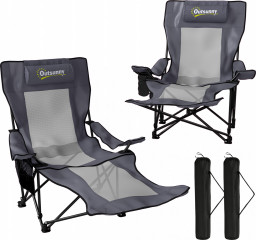 2 skládací kempingové židle | tmavě šedé č.1