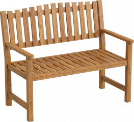 2místná dřevěná lavice s lamelovým designem | přírodní č.1