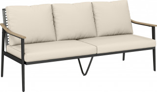 Zahradní 3místná ratanová pohovka | khaki č.1