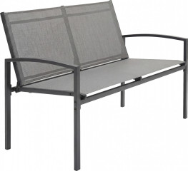 2místná kovová venkovní lavička | šedá č.1