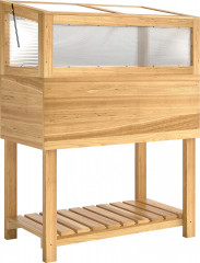 Vyvýšený květináč s výklopnou krycí policí 80x45x108,5cm |přírodní dřevo č.1