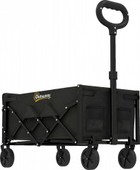 80L skládací zahradní vozík s teleskopickou rukojetí | černý č.1