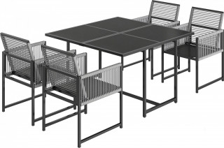 Zahradní nábytek se skleněným stolem | světle šedý č.1