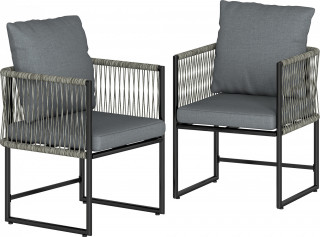 2 odolné zahradní židle | tmavě šedé č.1