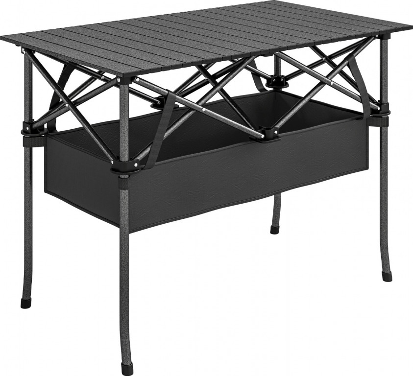 Skládací kempingový stůl 93x55x68 cm | černý