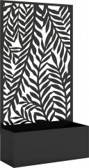 Květináče s mřížkou tropické motivy listů 61 x 23 x 113 cm | černé č.1
