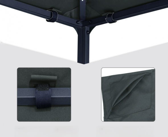 Náhradní polyesterová střecha na altán 180 g /m² 3x3 m | tmavě šedá č.7