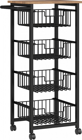 Kuchyňský servírovací vozík s pracovní deskou, 49,5 x 31 x 91 cm | dub č.3