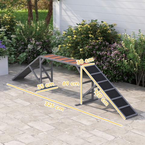 Agility rampa pro psy 325x55x60 cm | šedá č.5