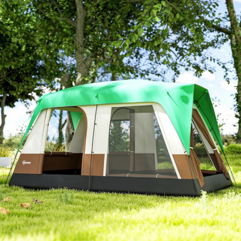 Kempinkový stan pro 8 osob 490 x 305 x 225 cm | zelený č.2
