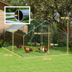Ohrádka pro kuřata, 3 x 3,4 x 1,9 m | stříbrná č.3
