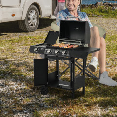 Plynový BBQ grilovací vozík se 3 hořáky, 110 x 50 x 100 cm | černý č.1