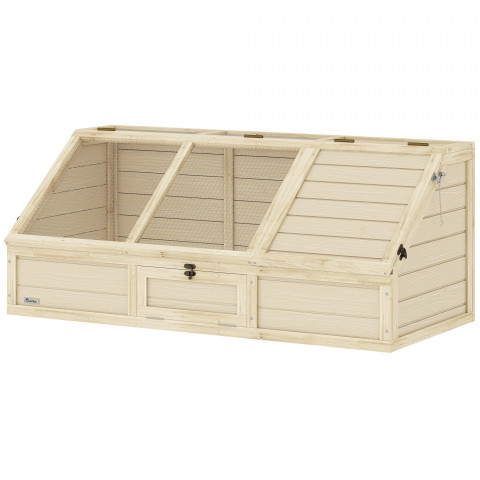 Dřevěný domek pro želvy 120 x 55 x 50 cm | přírodní č.5