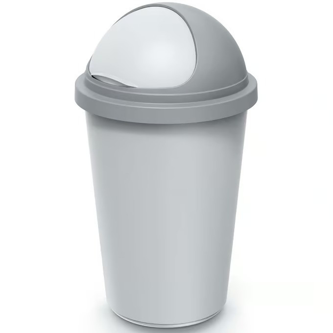 Odpadkový koš 50l | stříbrnošedý