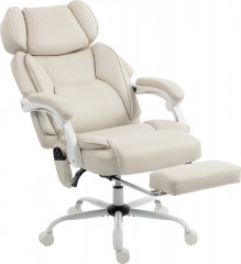 Ergonomická kancelářská židle s funkcí polohování a vyhřívání | krémově bílá č.2