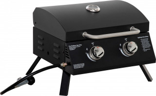 Mobilní plynový gril BBQ se 2 hořáky | černý č.3