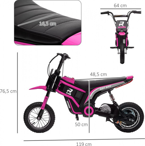 Elektrická dětská motorka | růžová č.3