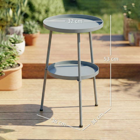 Kovový balkonový stůl průměr 36 cm | tmavě šedý č.3