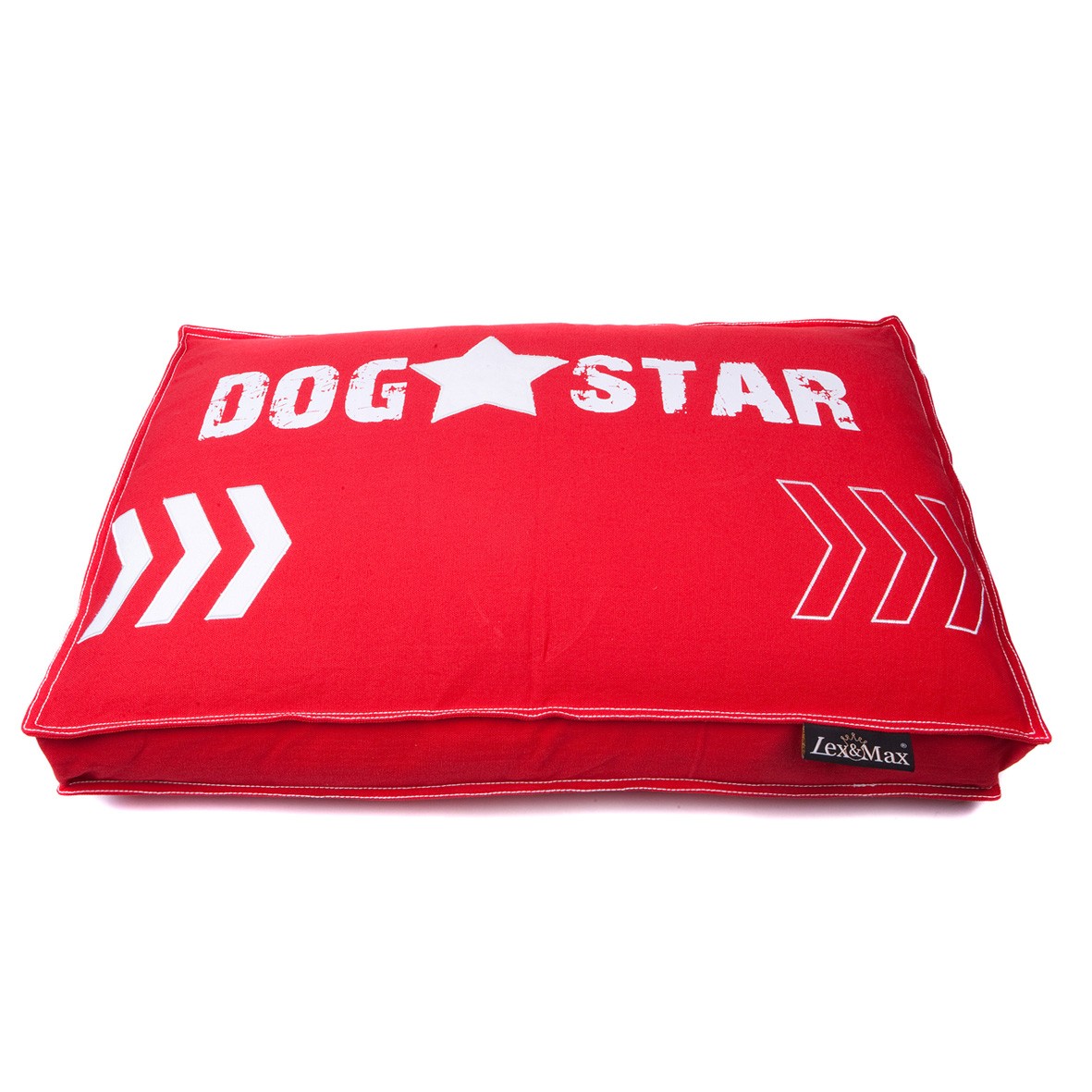 Lex & Max Luxusní pelíšek pro psa Lex & Max Dog Star 90 x 65 cm | červený