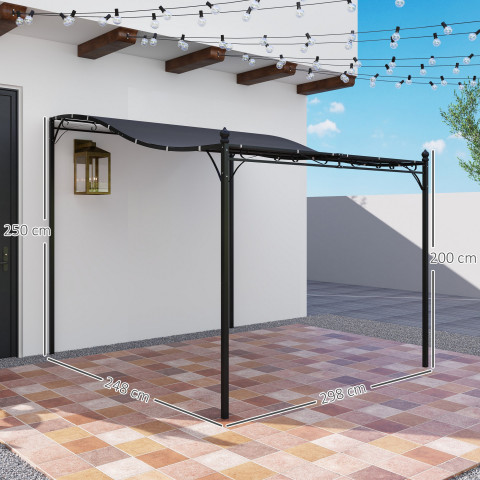 Vodoodpudivá pergola 2,5 x 3 x 2,5 m | tmavě šedá č.3