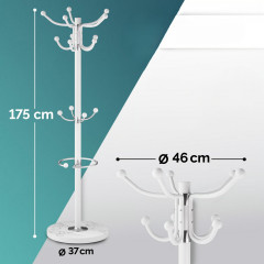 Věšák na oblečení bílý s mramorovou základnou 173 cm č.2