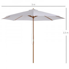 Zahradní dřevěný slunečník 300 cm | bílý č.3