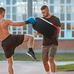 Kickboxové chrániče z umělé kůže | černá, červená a bílá č.1