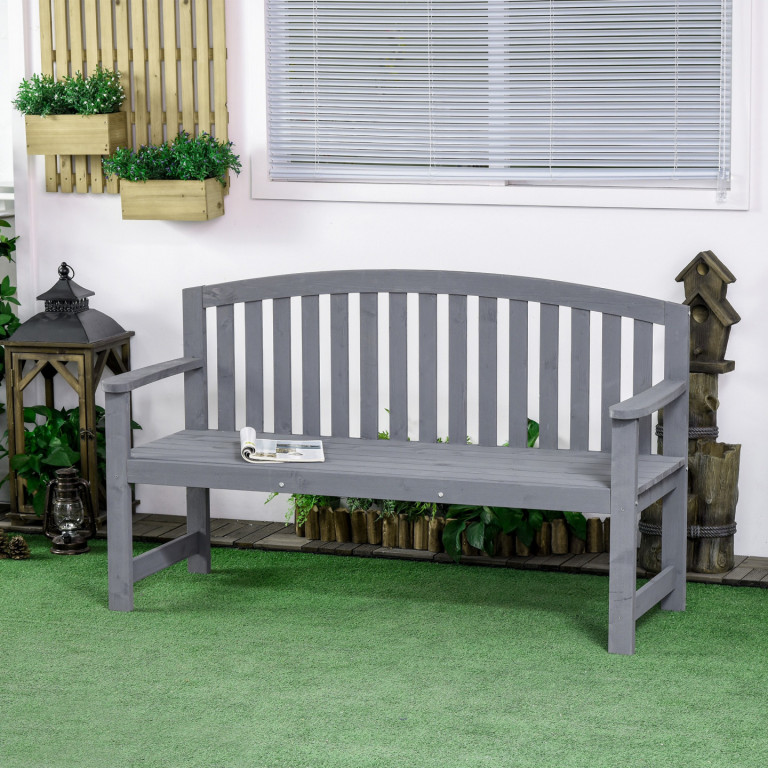 2místná zahradní lavice 143 x 51 x 85 cm | šedá