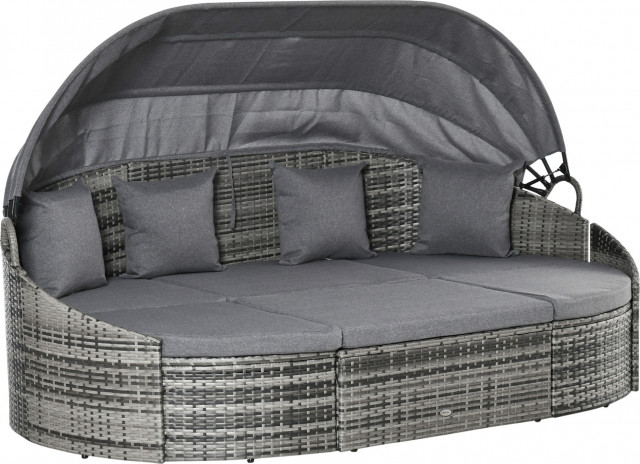 Luxusní ratanový sluneční ostrůvek se stříškou 230 x 145 x 80 cm č.4