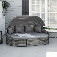 Luxusní ratanový sluneční ostrůvek se stříškou 230 x 145 x 80 cm č.1