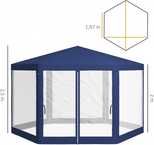 Šestihranný párty stan 3 x 4 m | modrý č.3