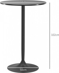 Vysoký bistro stůl Ø70 x 102 cm kulatý | černý č.3