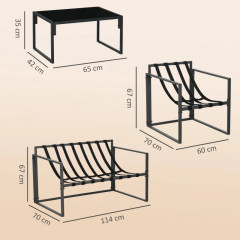 Set zahradního nábytku pro 4 osoby | šedý č.2