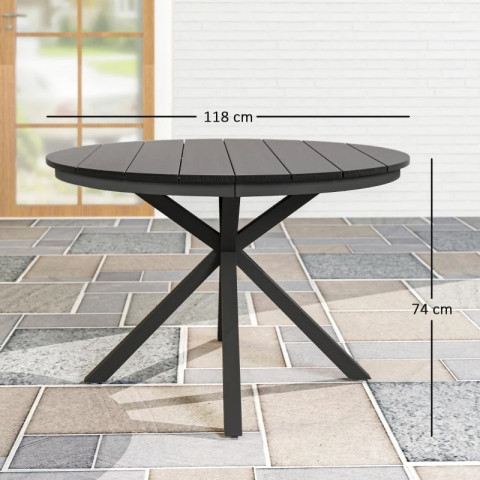 Kulatý zahradní stůl Ø 118 cm | černý č.4