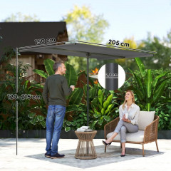 Otočný slunečník 150 x 205 x 120-215 cm | tmavě šedý č.3