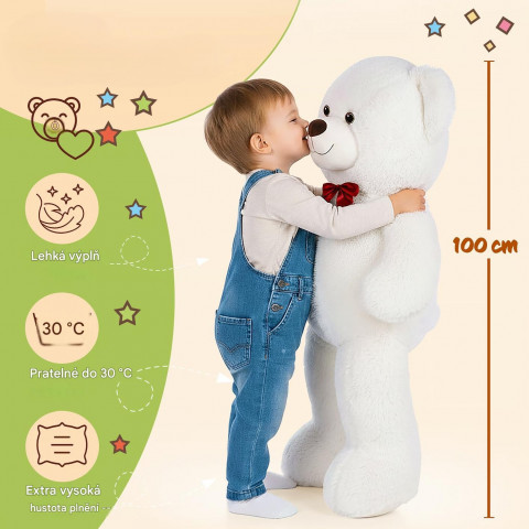 Plyšový medvídek XL bílý 100cm č.3