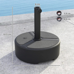 Stojan na slunečník z HDPE Ø38mm/48mm | černý č.1