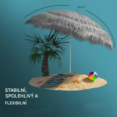 Havajský slunečník UV ochrana 30+ Ø160cm | světle šedý č.3