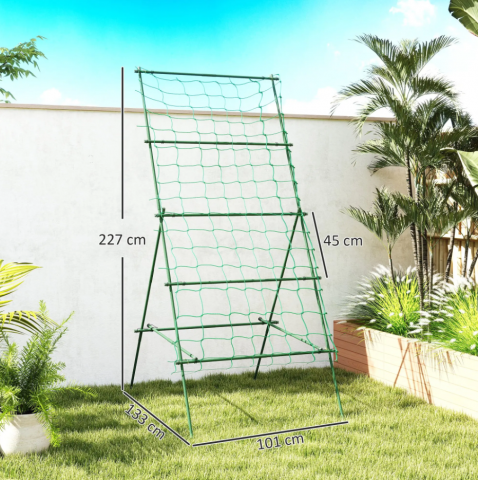 Mříž z oceli pro popínavé rostliny 101 x 133 x 227 cm | zelená č.5