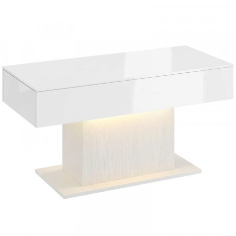 Moderní konferenční stolek s LED osvětlením | bílý č.2