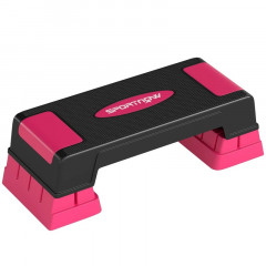 Výškově nastavitelný fitness aerobic stepper | černý + růžový č.2