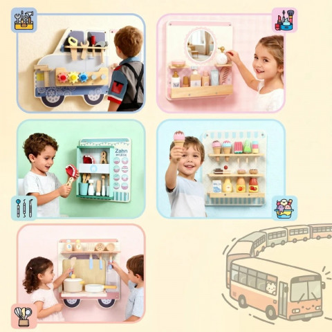 Montessori stěna s aktivitami | vícebarevná č.4
