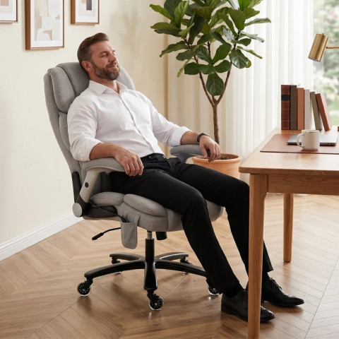Kancelářská ergonomická manažerská židle | světle šedá č.4