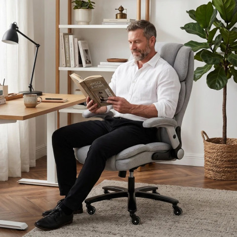 Kancelářská ergonomická manažerská židle | světle šedá č.5