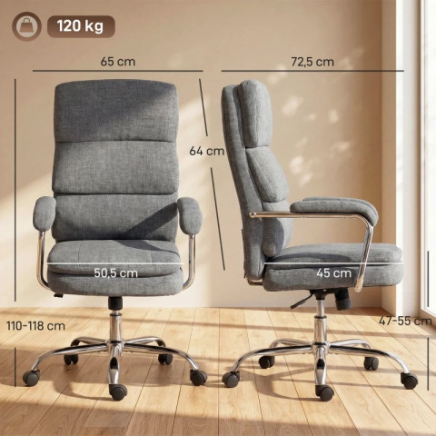 Kancelářská ergonomická otočná židle s područkami | šedá č.4
