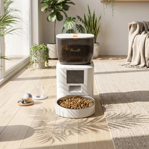 Automatické krmítko s kamerou pro kočky | bílé č.5