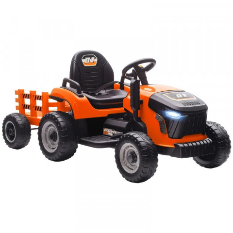 Elektrický dětský traktor s přívěsem | oranžový č.4