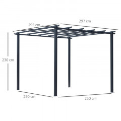 Stabilní oblouk pro růže 2,97 x 2,95 x 2,3 m | černý č.2