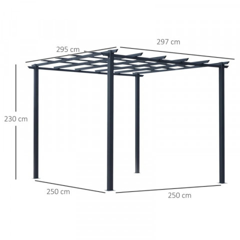Stabilní oblouk pro růže 2,97 x 2,95 x 2,3 m | černý č.2