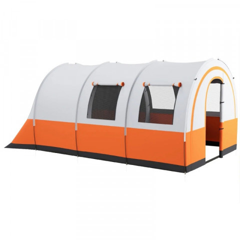 Tunelový stan pro 6 osob, 480 x 260 x 200 cm | krémově bílý + oranžový č.2